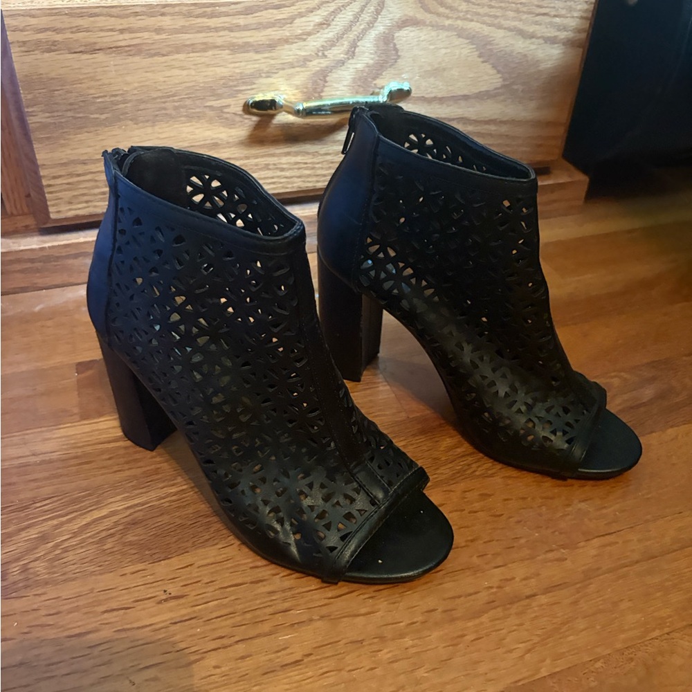 Report Black Cutout Heeled Boots